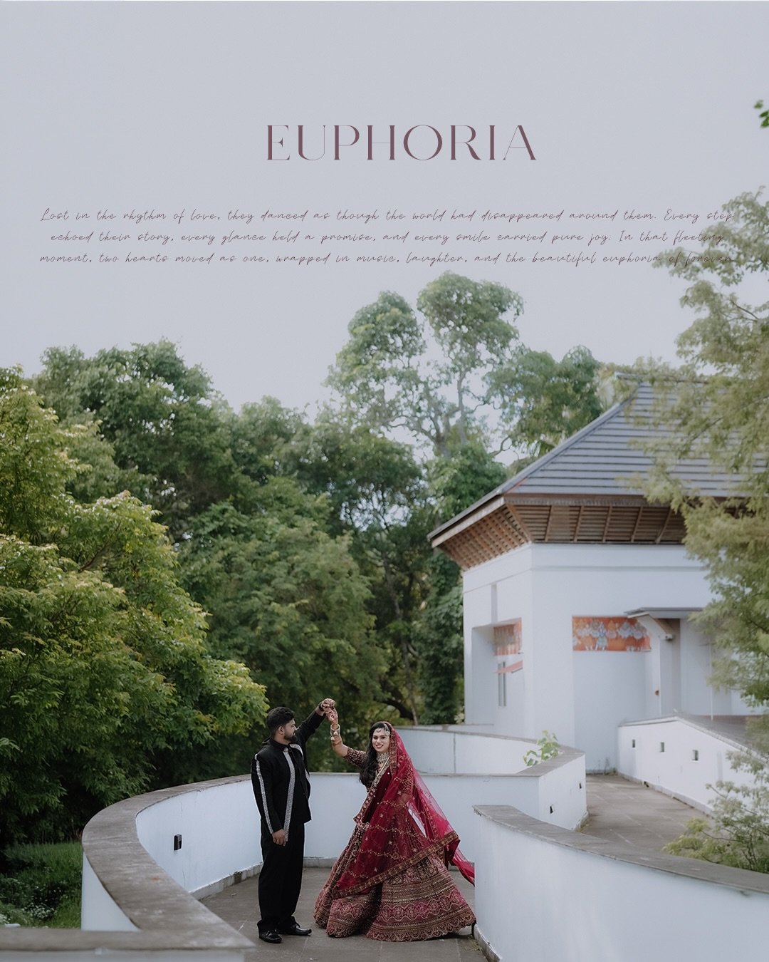 Newlyweds dancing outside their wedding venue